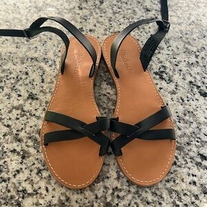 Madewell Black and Tan Sandals